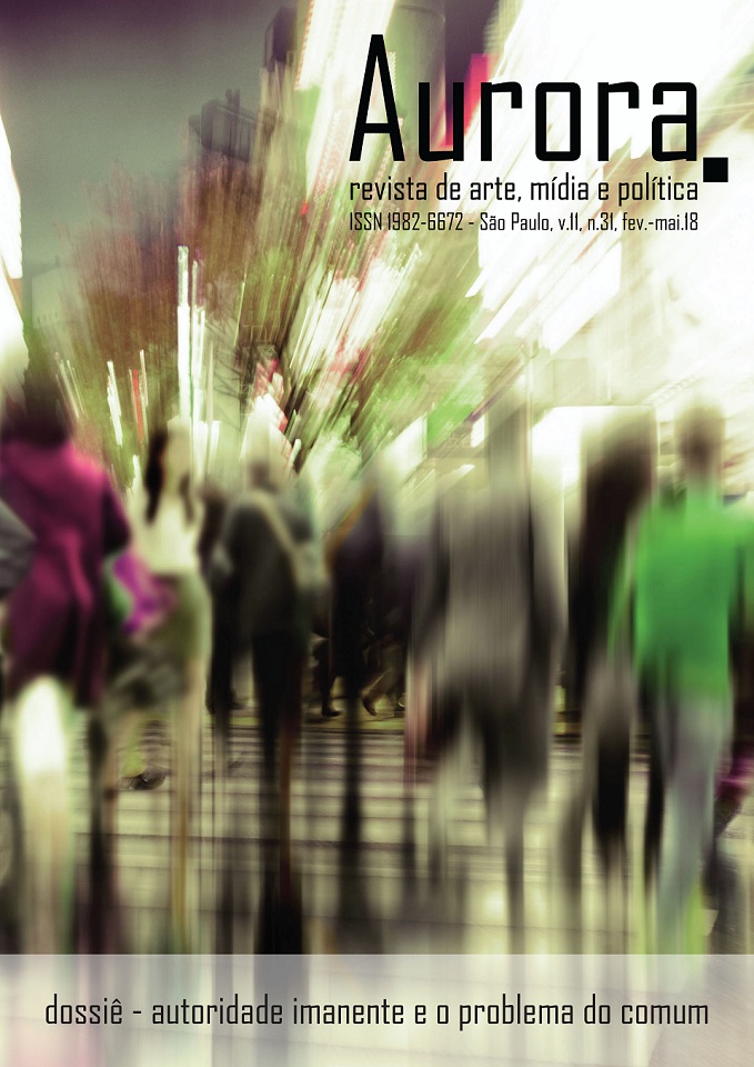 					Visualizar v. 11 n. 31 (2018): Dossiê - autoridade imanente e o problema do comum
				